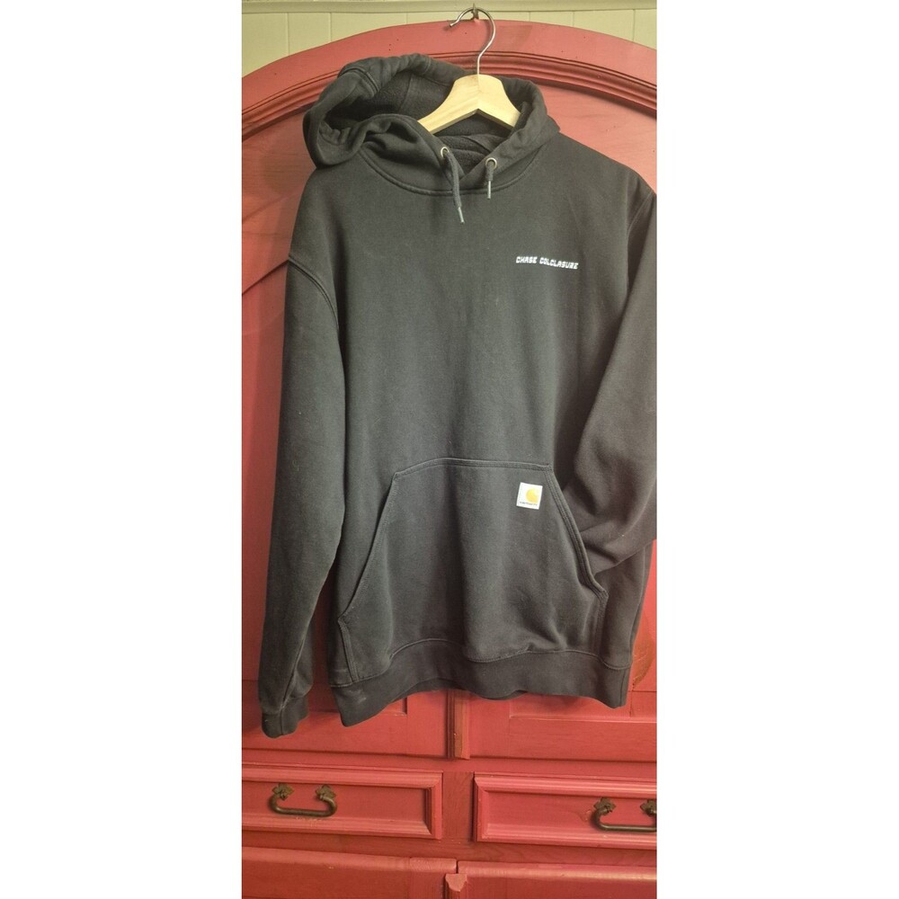 Carhartt Med Loose Fit Midweight Hoodie Black Mens EUC Pullover Sweatshirt K121